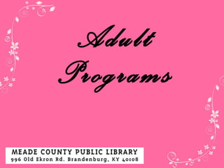 Adult Programs 