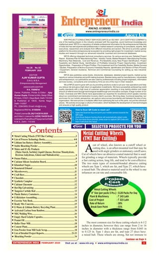 Vol. 26 No. 02
FEBRUARY 2020
EDITOR
AJAY KUMAR GUPTA
D.M.S, M.B.A.
Entrepreneurship Management
ASSOCIATE EDITOR
P. K. TRIP...