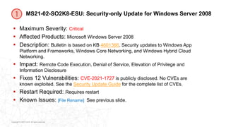 Copyright © 2021 Ivanti. All rights reserved.
MS21-02-SO2K8-ESU: Security-only Update for Windows Server 2008
▪ Maximum Se...