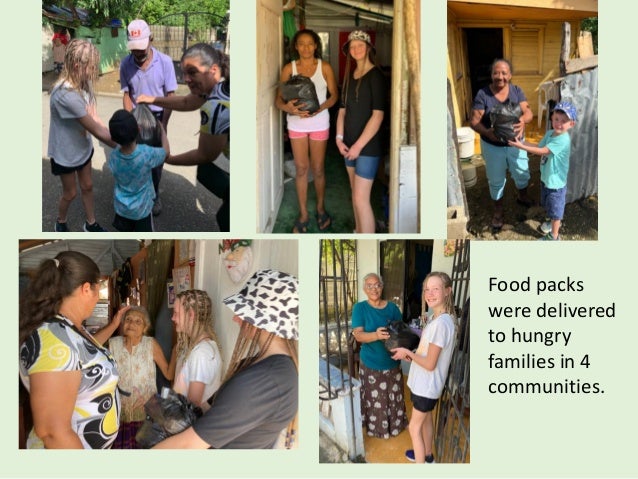 Food packs
were delivered
to hungry
families in 4
communities.
 
