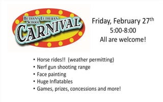 February 22 power point announcements