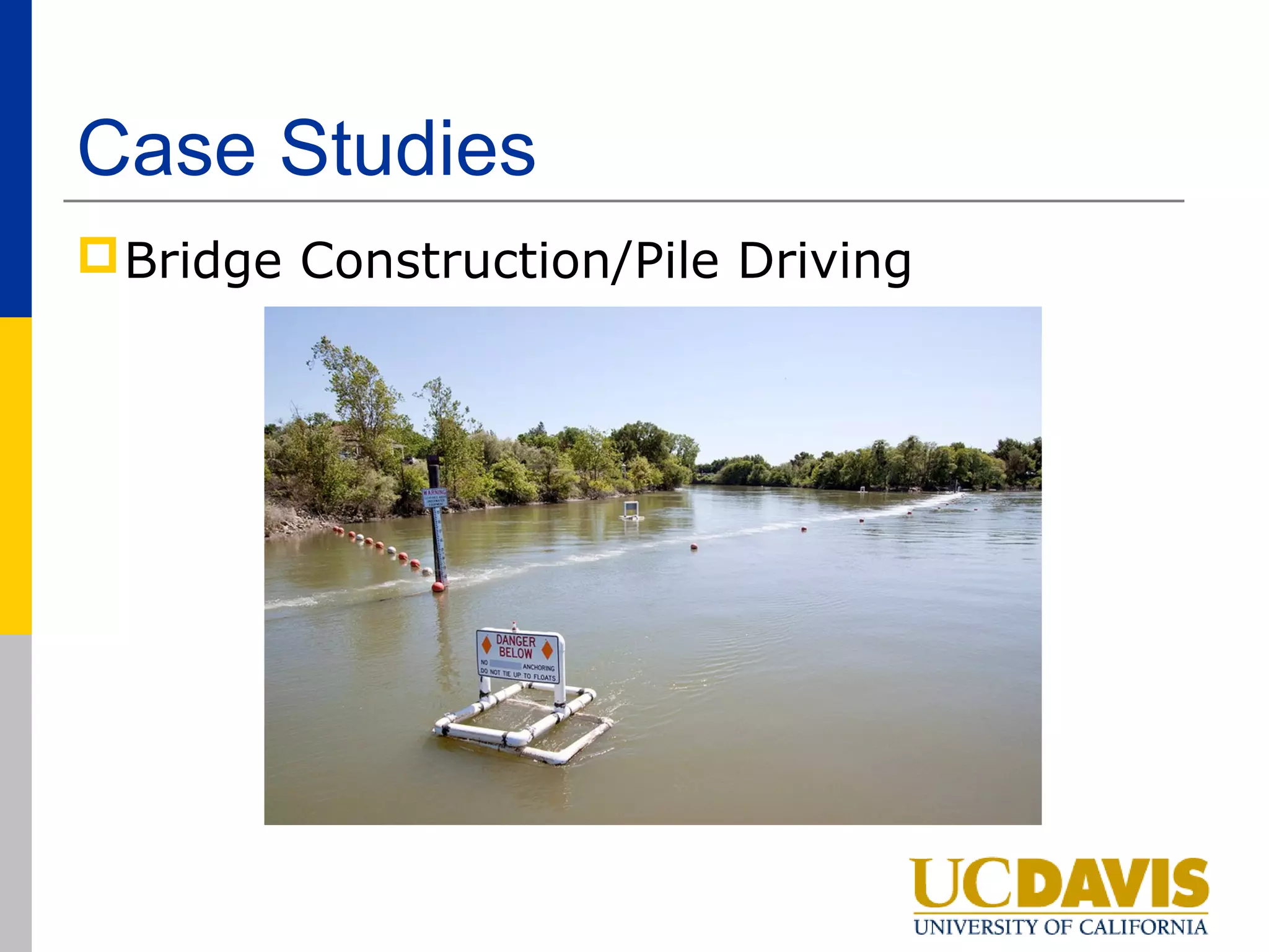 Case Studies
 Bridge Construction/Pile Driving
 