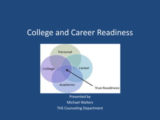 College and Career Readiness

Presented by
Michael Walters
THS Counseling Department

 