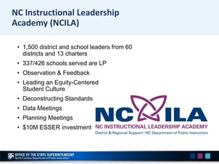 • 1,500 district and school leaders from 60
districts and 13 charters
• 337/426 schools served are LP
• Observation & Feed...