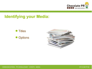 Titles Options Identifying your Media: 