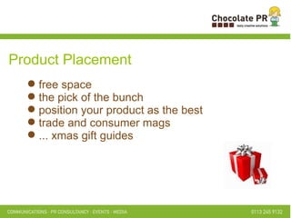 Product Placement free space the pick of the bunch position your product as the best trade and consumer mags ... xmas gift guides 