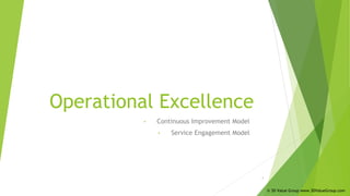 © 3D Value Group www.3DValueGroup.com
Operational Excellence
• Continuous Improvement Model
• Service Engagement Model
1
 