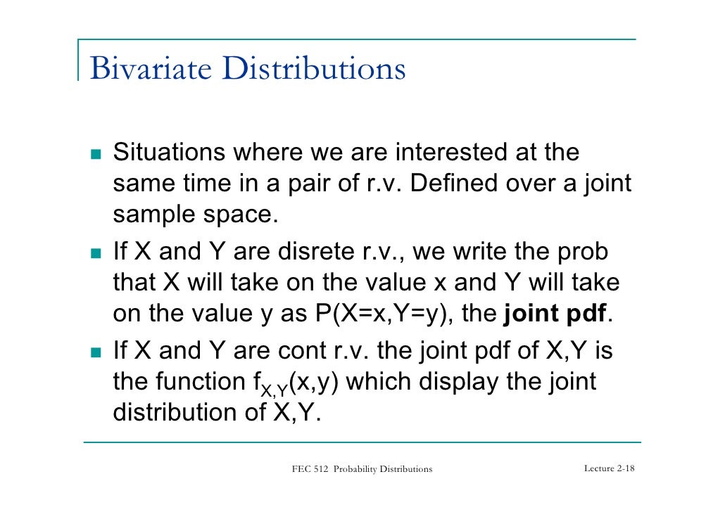 Bivariate distribution correlation Bivariate distribution correlation