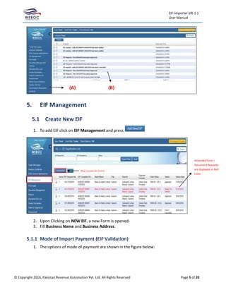 Form I filing For Importer using Weboc | PDF