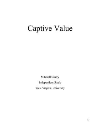 1
Captive Value
Mitchell Santry
Independent Study
West Virginia University
 