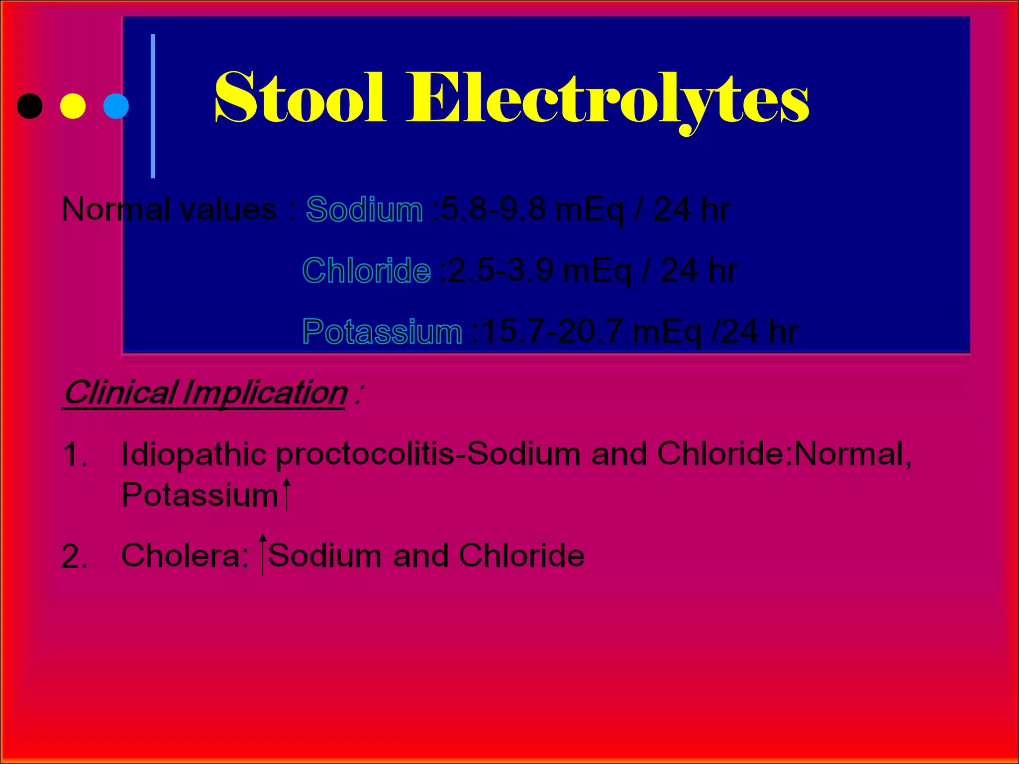 Stool Electrolytes
 
