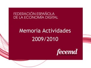 Memoria Actividades 2009/2010 