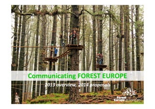 Communicating FOREST EUROPE
2013 overview, 2014 proposals

 