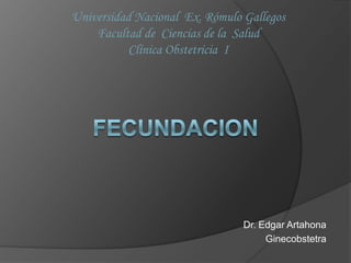 Universidad Nacional Ex. Rómulo Gallegos
    Facultad de Ciencias de la Salud
          Clínica Obstetricia I




                                Dr. Edgar Artahona
                                     Ginecobstetra
 