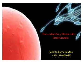 Fecundación y Desarrollo
Embrionario
Rodolfo Romero Mori
HPS-152-00108V
 