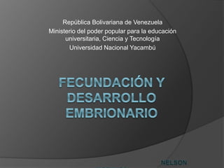 República Bolivariana de Venezuela
Ministerio del poder popular para la educación
universitaria, Ciencia y Tecnología
Universidad Nacional Yacambú
 