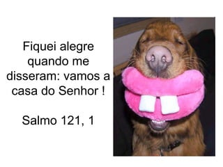 Fiquei alegre
    quando me
disseram: vamos a
 casa do Senhor !

  Salmo 121, 1
 