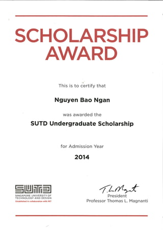 SUTD Scholarship