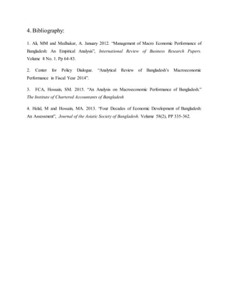 Macroeconomics Performance of Bangladesh since Independence | DOCX