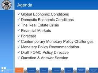 AgendaGlobal Economic Conditions