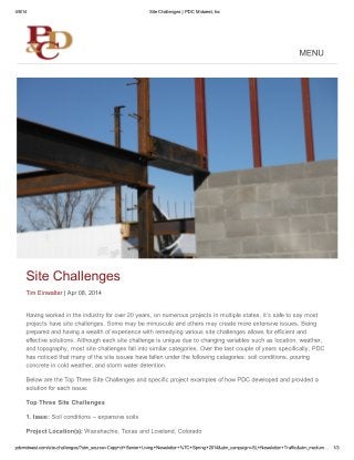Site Challenges _ PDC Midwest, Inc