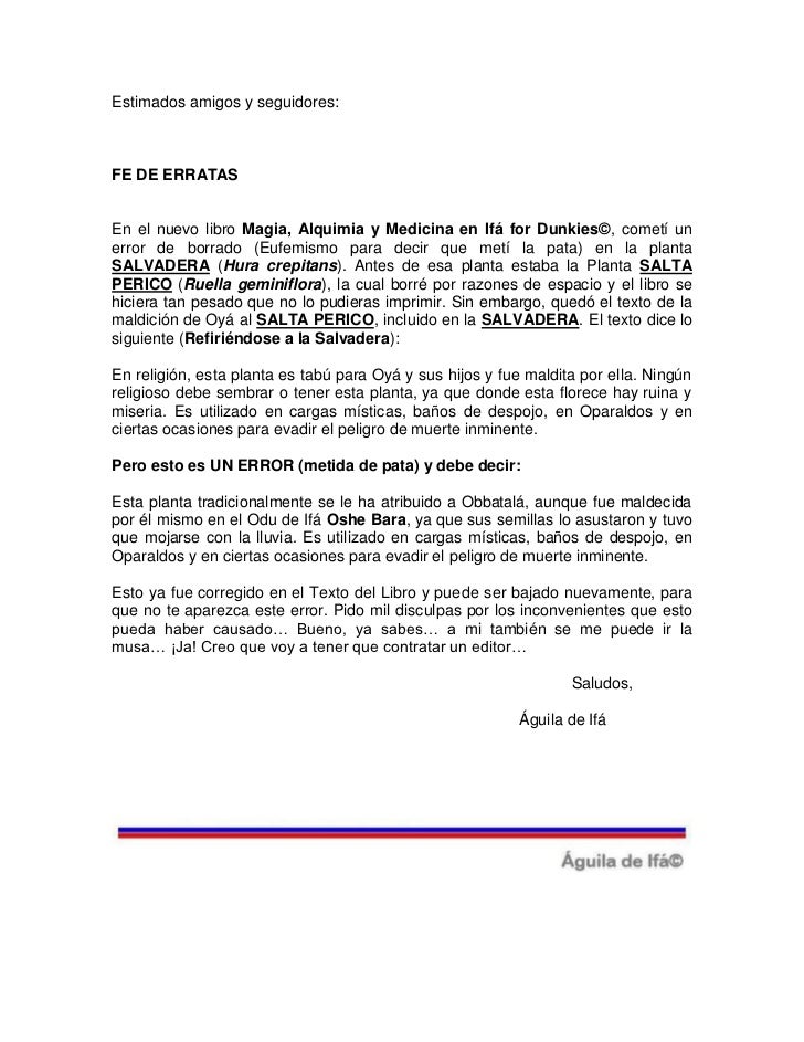 Fe de erratas nuevo libro