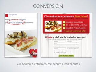 CONVERSIÓN
Un correo electrónico me acerca a mis clientes
 