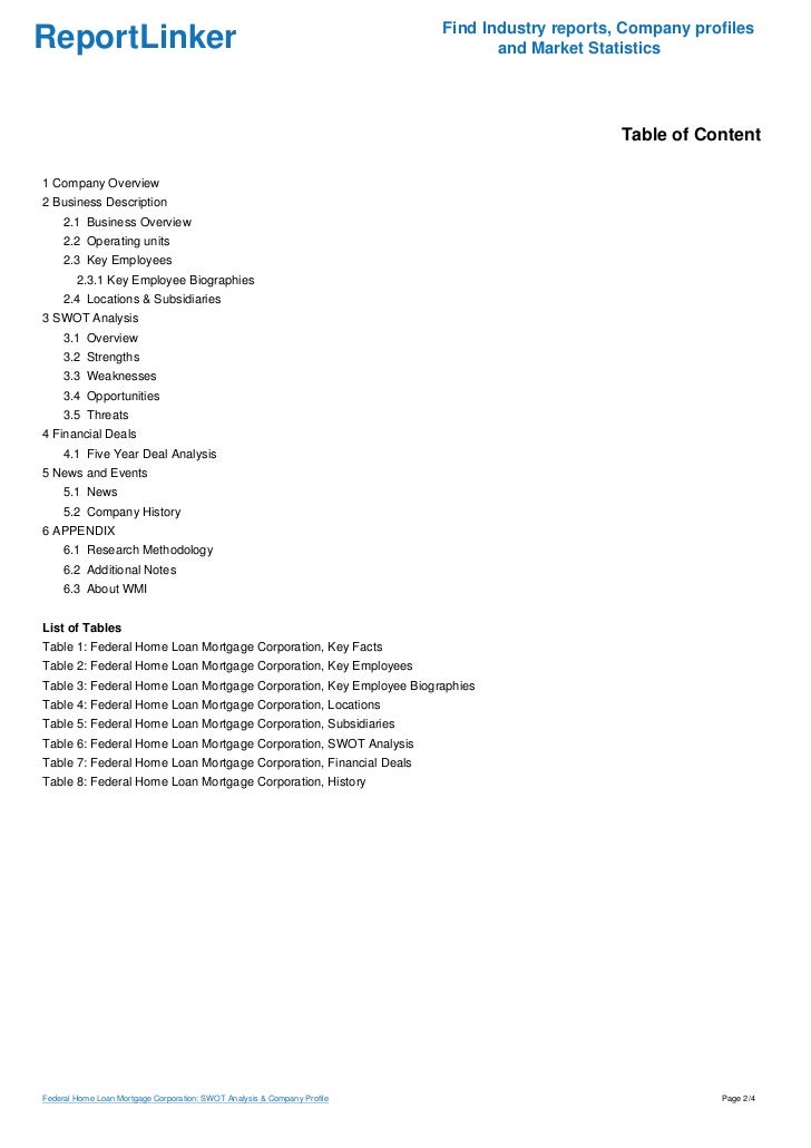 federal home loan mortgage corporation swot analysis company profi federal home loan mortgage corporation