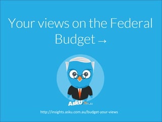 Turning conferences
and meetings into
conversations
http://insights.asku.com.au/budget-your-views
 