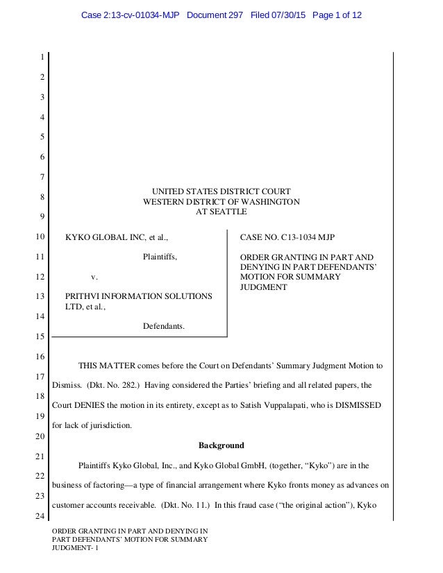 Federal Court Denying Motion by Satish Vuppalapati 