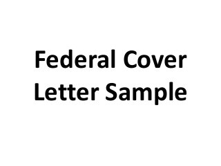 Federal Cover Letter Sample