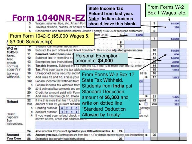 irs federal income tax for residential aliens 2016 form 1040nrez