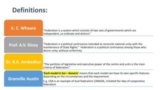Contrivance Example Role of federalism in the indian society | PDF