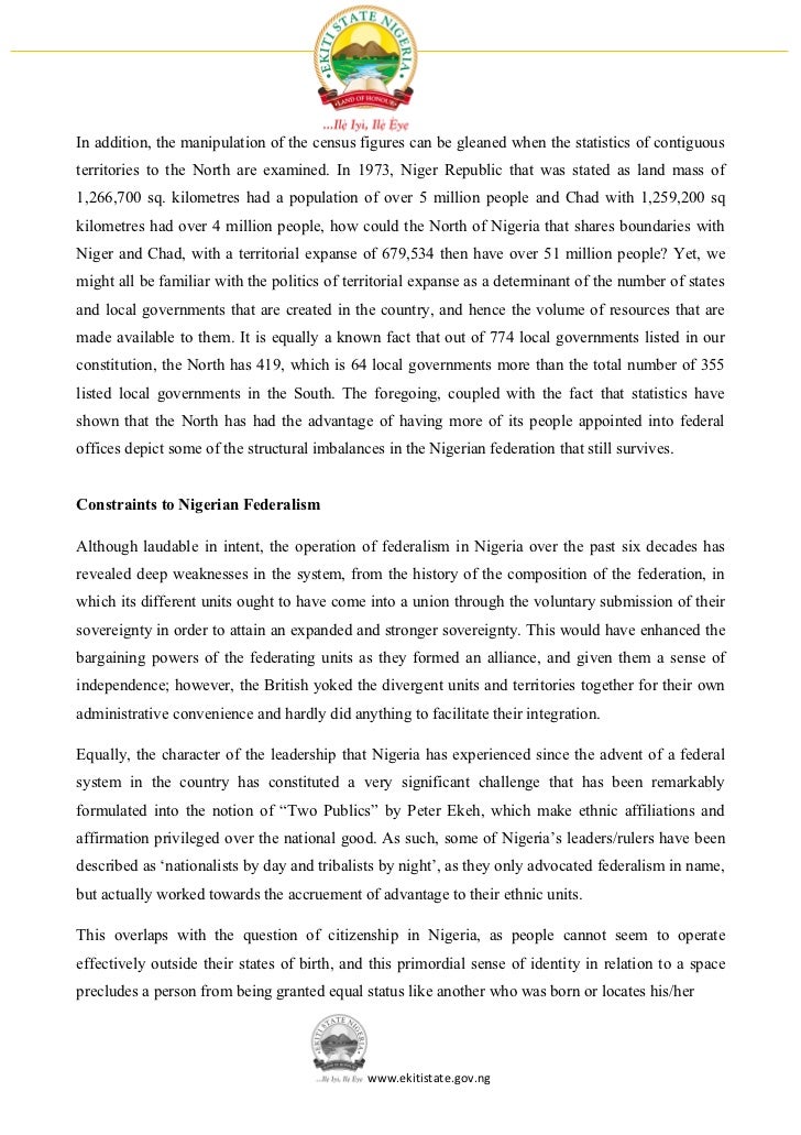 federalism and national integration a nigeria Project topic- federalism and national intergration in nigeria: issues and challenges abstract the problem of federalism and the associated crises of nation. federalism and national integration a nigeria Project topic- federalism and national intergration in nigeria: issues and challenges abstract the problem of federalism and the associated crises of nation.