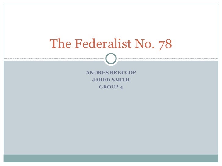hamilton federalist 78 summary