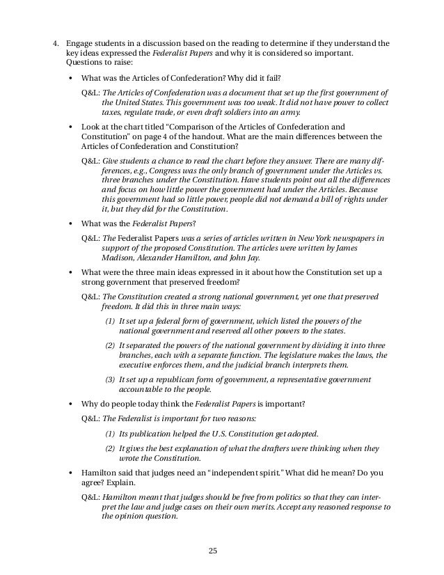 The Federalist Papers No 10 Answers - Israel Style