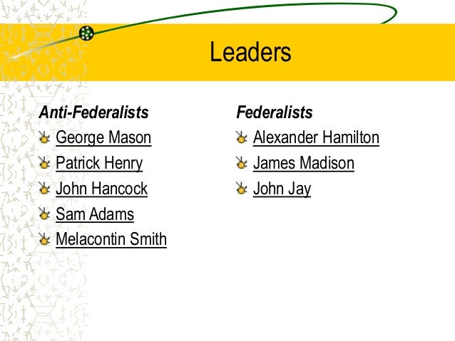 federalists vs anti federalists