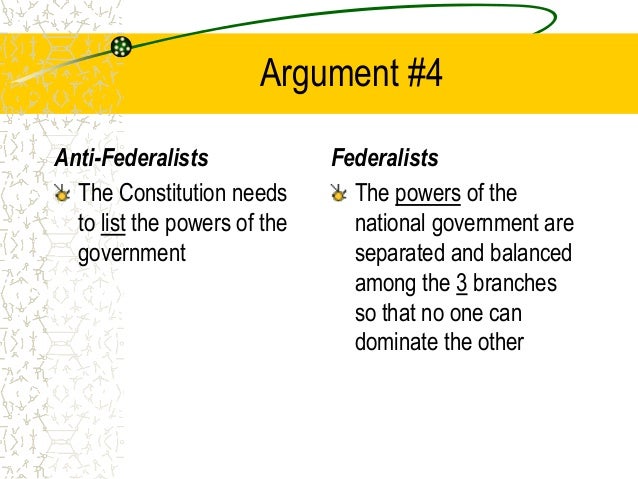 federalists vs anti federalists