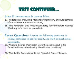 Federalists vs. Republicans | PPT
