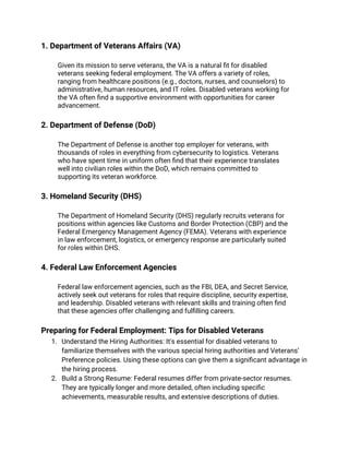 Federal Jobs for Disabled Military Veterans | DOCX