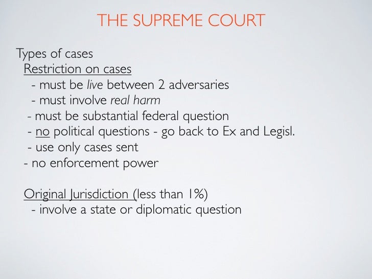 what type of cases go to the supreme court