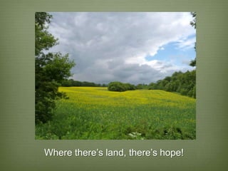 Where there’s land, there’s hope!
 