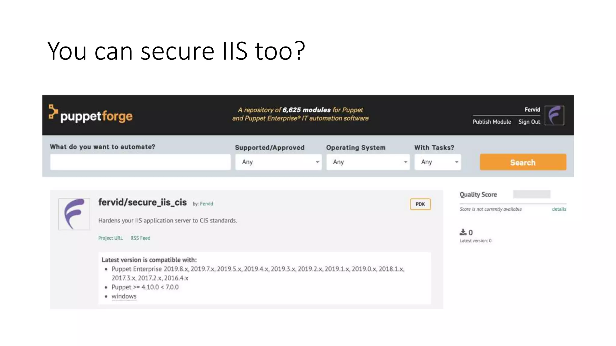 You can secure IIS too?
 