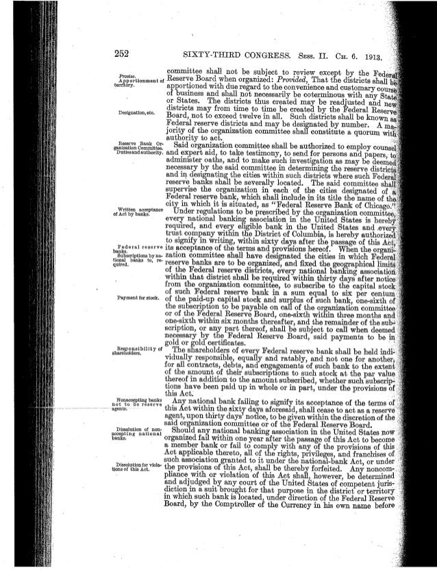 an essay on the federal reserve act Economics analysis essay according to the online encyclopedia britannica, the federal reserve was created in 1913 by president woodrow wilson. an essay on the federal reserve act Economics analysis essay according to the online encyclopedia britannica, the federal reserve was created in 1913 by president woodrow wilson.