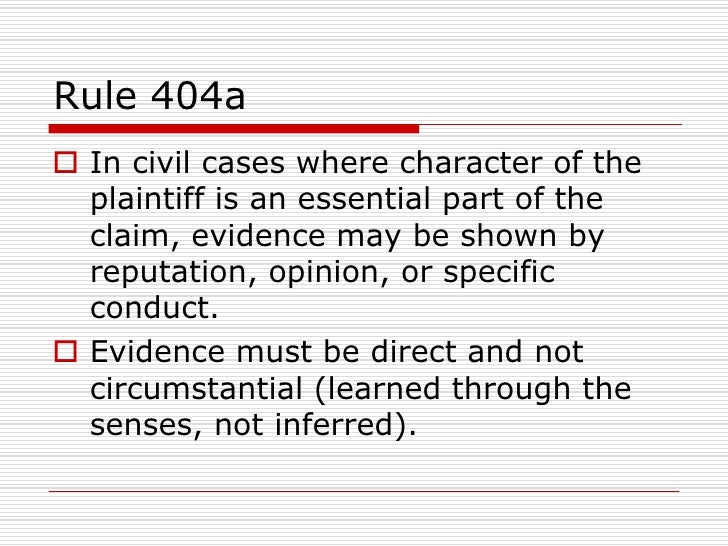Federal rules of evidence