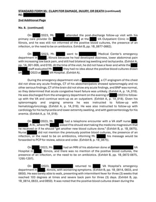 Sf95 Detailed Medical Malpractice Claim and Evidence Documentation | PDF