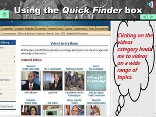 Using the  Quick   Finder  box 