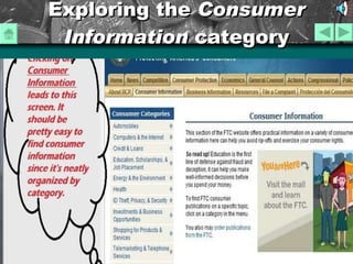Exploring the  Consumer   Information  category 