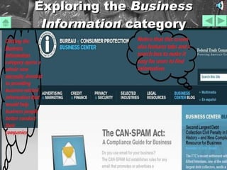 Exploring the  Business   Information  category 