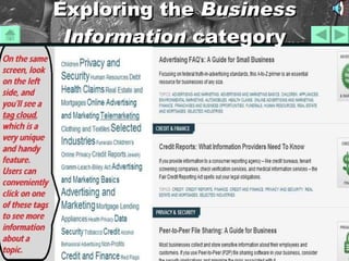 Exploring the  Business   Information  category 